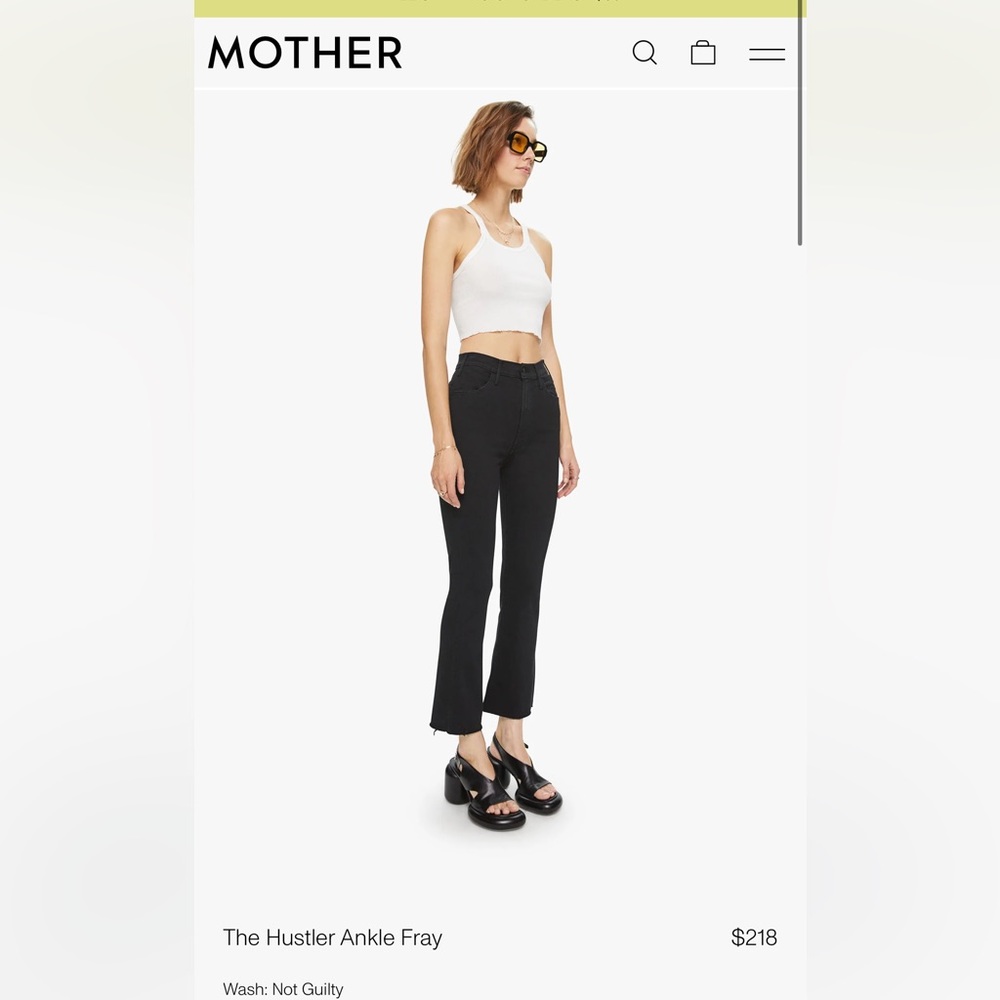 Mother Hustler Ankle Fray- Size 25 (Black)